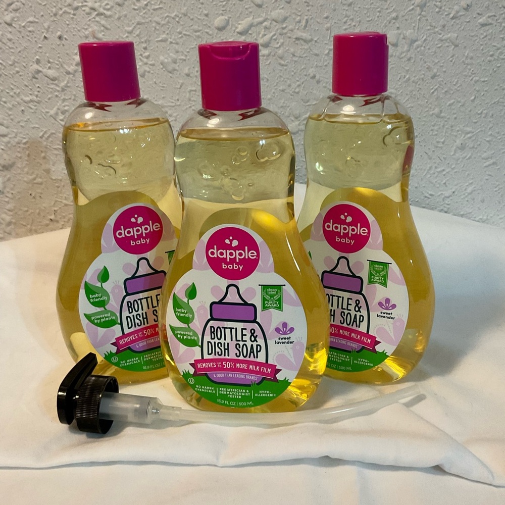 Brand New 3 Pack Dapple Dish Soap and Pump